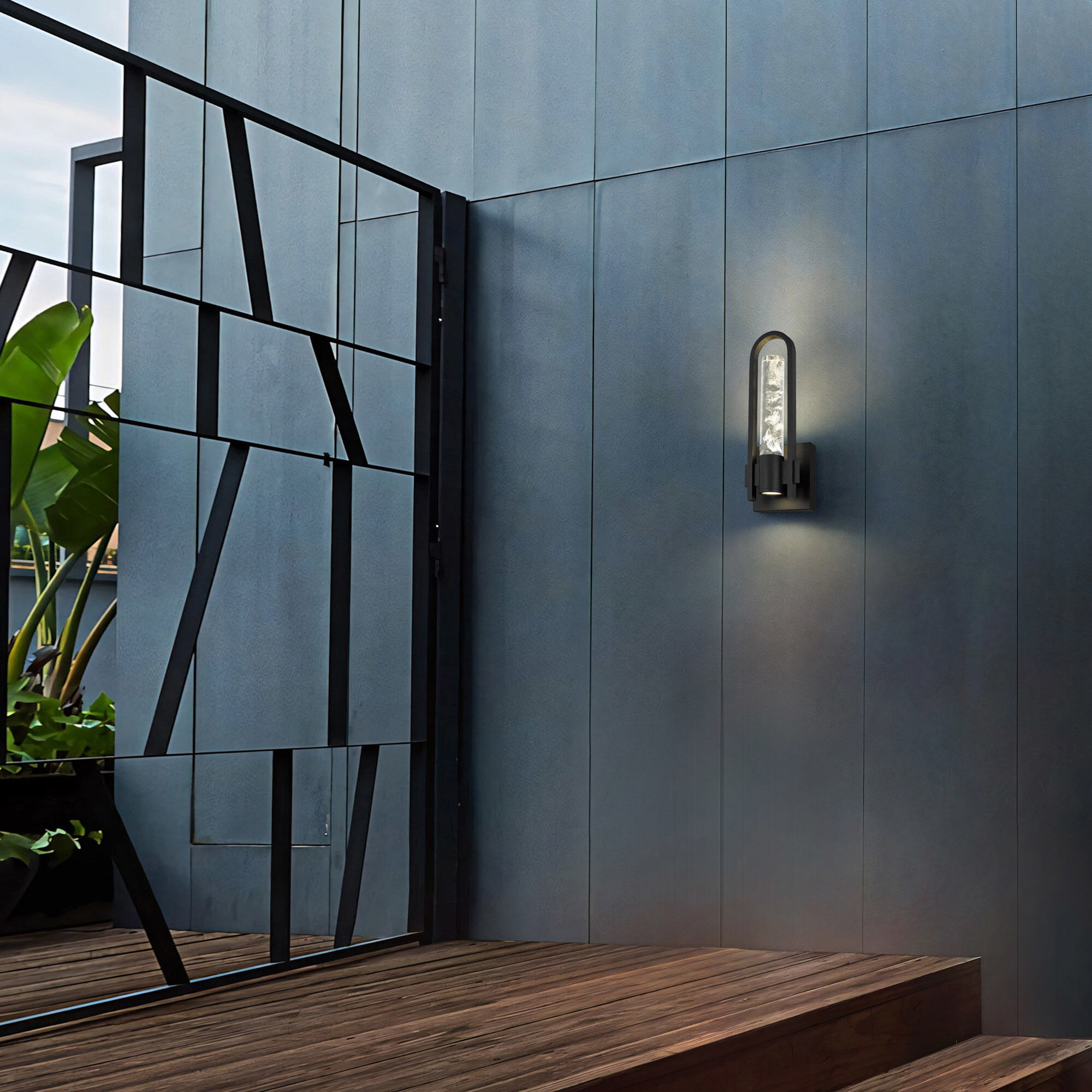 Arch LED 12.75 inch Sand Black Outdoor Wall Sconce